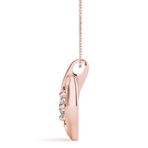Solitaire Swirl Fashion Pendants (1/3 ct. tw.), Side view in rose gold