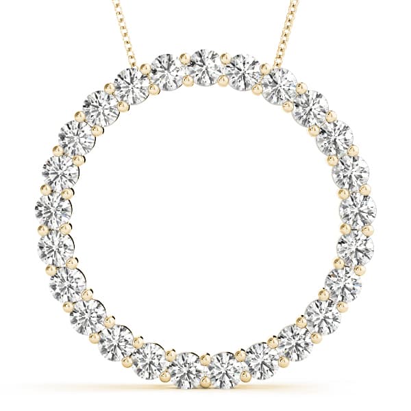 Circle Pendants (2 ct. tw.), Front view in yellow gold