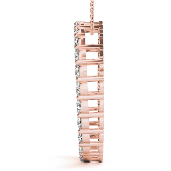 Circle Pendants (2.17 ct. tw.), Side view in rose gold