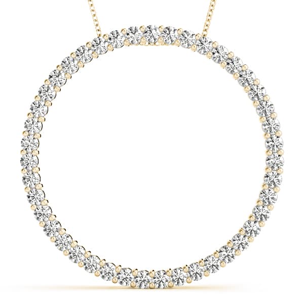 Circle Pendant (3/4 ct. tw.), Front view in yellow gold