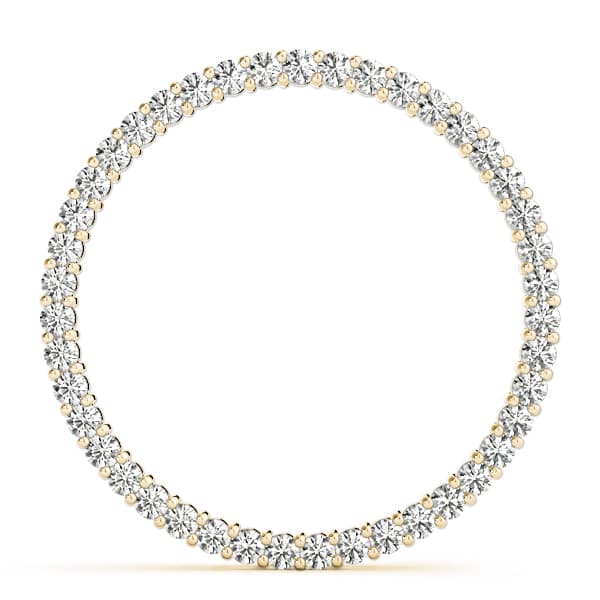 Circle Pendant (3/4 ct. tw.), On hand view in yellow gold