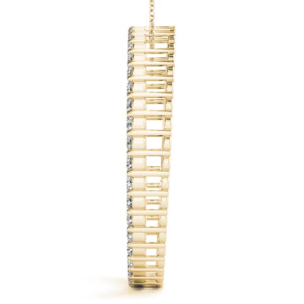 Circle Pendant (3/4 ct. tw.), Side view in yellow gold