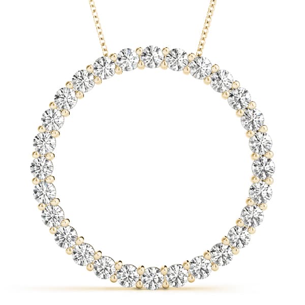 Prong Circle Pendant (0.99 ct. tw.), Front view in yellow gold