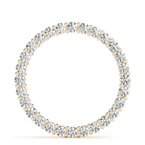 Prong Circle Pendant (0.99 ct. tw.), On hand view in yellow gold