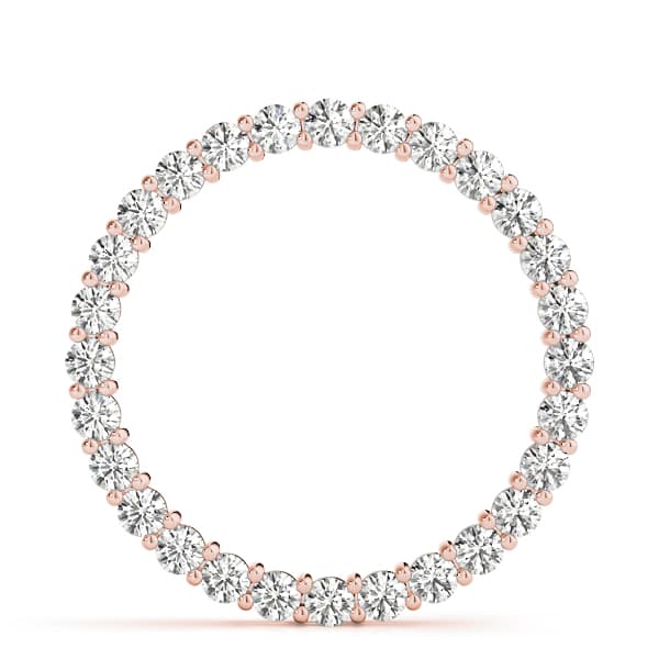 Prong Circle Pendant (0.99 ct. tw.), On hand view in rose gold
