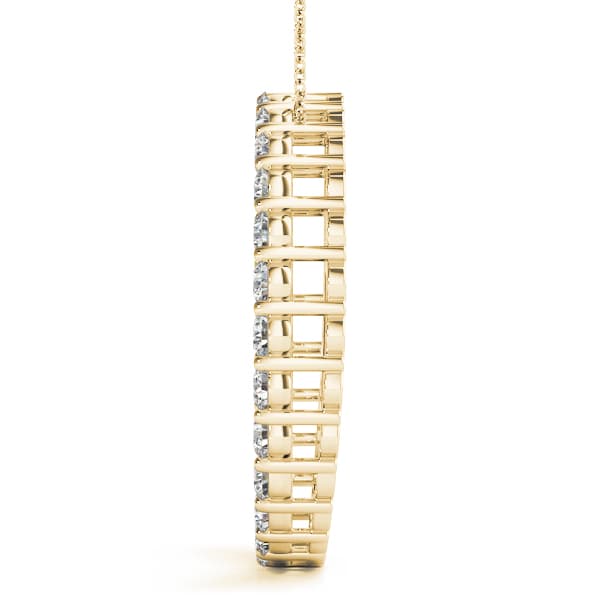 Prong Circle Pendant (0.99 ct. tw.), Side view in yellow gold