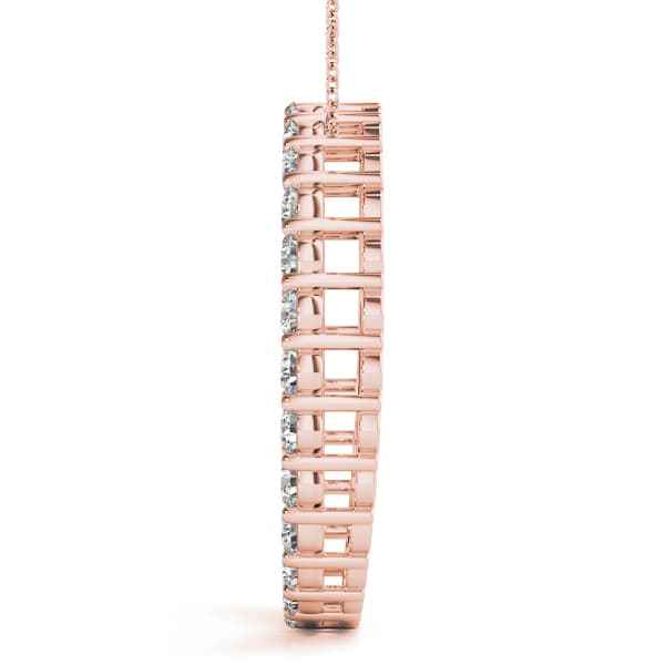 Prong Circle Pendant (0.99 ct. tw.), Side view in rose gold