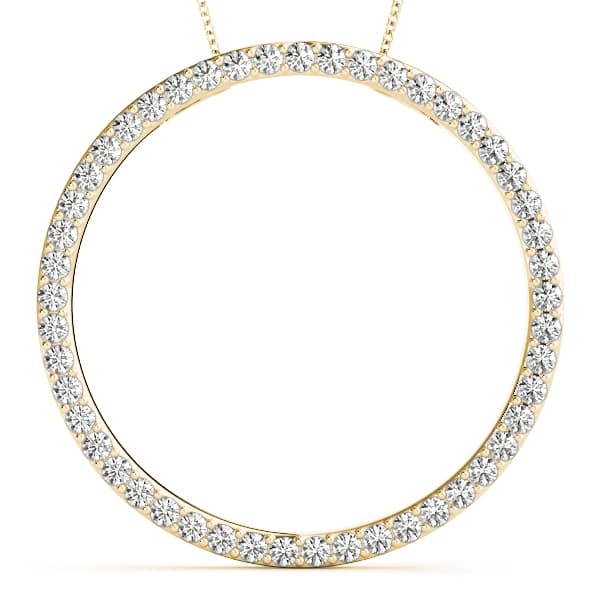 Circle Pendant (1.22 ct. tw.), Front view in yellow gold