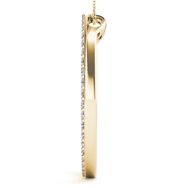 Circle Pendant (1.22 ct. tw.), Side view in yellow gold