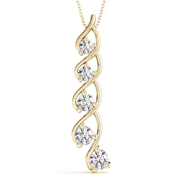 Journey Pendant (1/2 ct. tw.), Front view in yellow gold