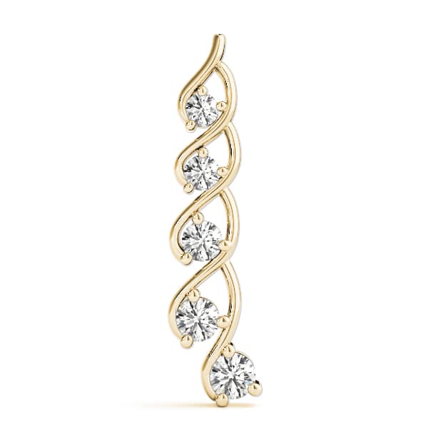 Journey Pendant (1/2 ct. tw.), On hand view in yellow gold