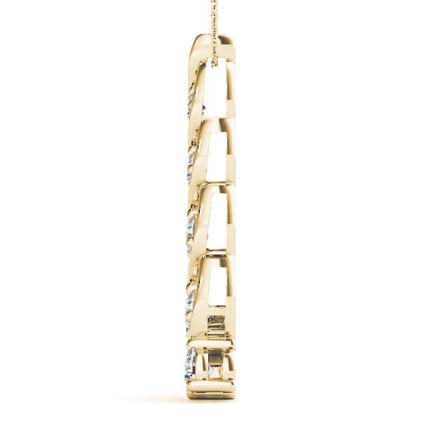 Journey Pendant (1/2 ct. tw.), Side view in yellow gold