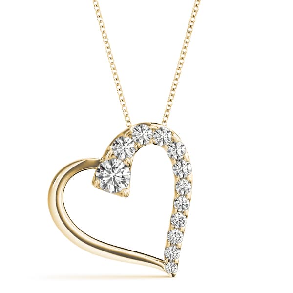 Heart Solitaire Pendant (0.99 ct. tw.), Front view in yellow gold