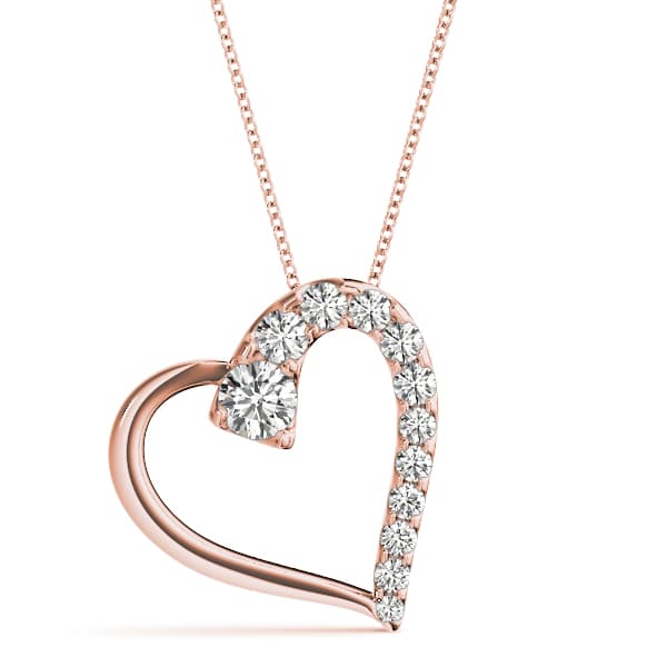 Heart Solitaire Pendant (1/2 ct. tw.), Front view in rose gold