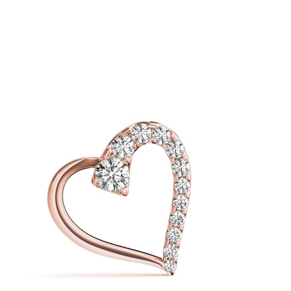 Heart Solitaire Pendant (1/2 ct. tw.), On hand view in rose gold