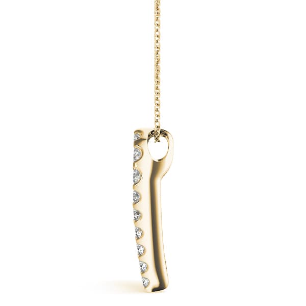 Heart Solitaire Pendant (0.99 ct. tw.), Side view in yellow gold