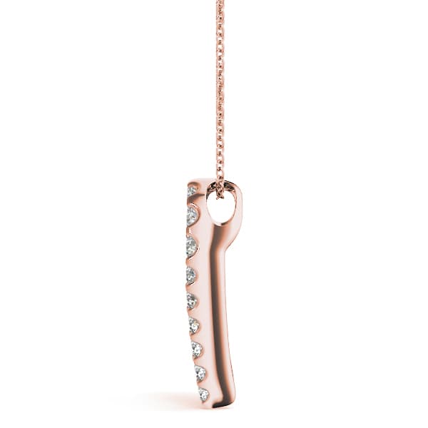 Heart Solitaire Pendant (1/2 ct. tw.), Side view in rose gold