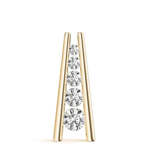 Dual Bar Journey Pendant (2 ct. tw.), On hand view in yellow gold