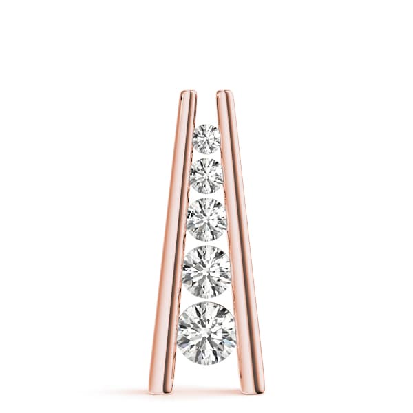 Dual Bar Journey Pendant (3/4 ct. tw.), On hand view in rose gold