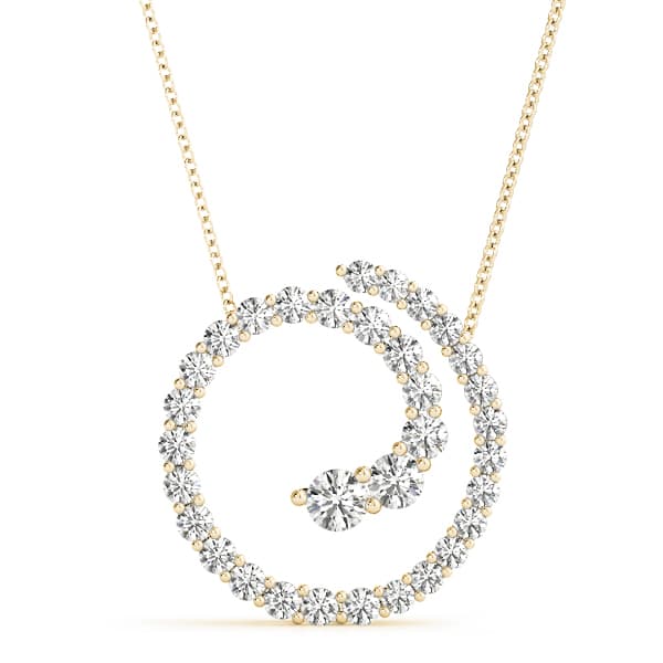 Journey Pendant (1/4 ct. tw.), Front view in yellow gold