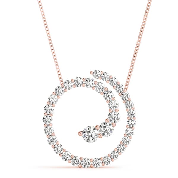 Journey Pendant (0.77 ct. tw.), Front view in rose gold