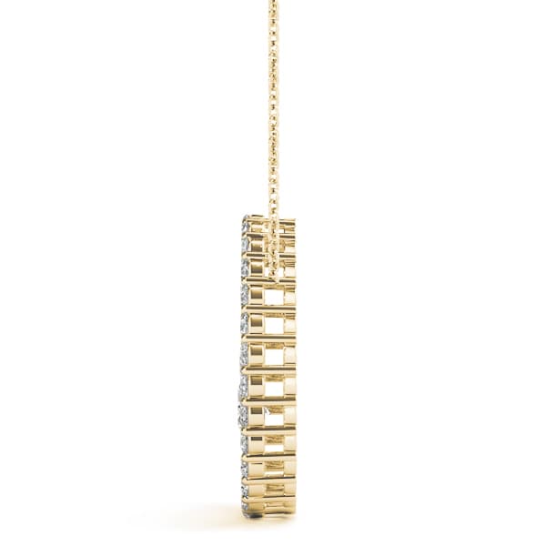 Journey Pendant (1/4 ct. tw.), Side view in yellow gold