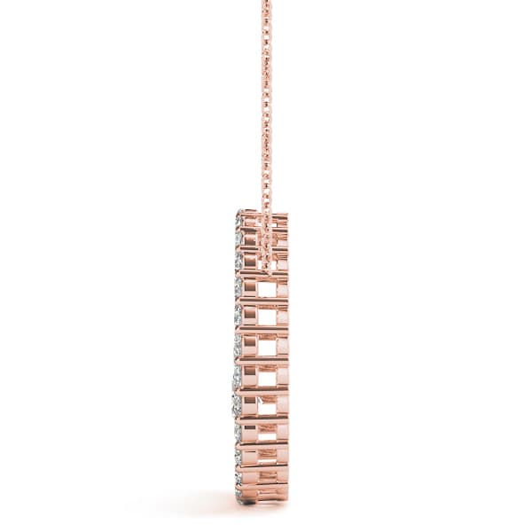 Journey Pendant (0.77 ct. tw.), Side view in rose gold