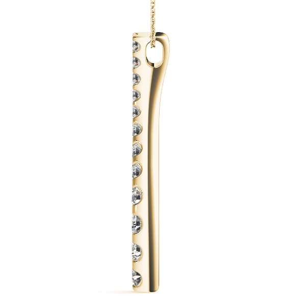 Journey Pendant (2 ct. tw.), Side view in yellow gold