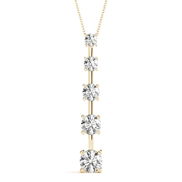 Journey Pendant (2 ct. tw.), Front view in yellow gold