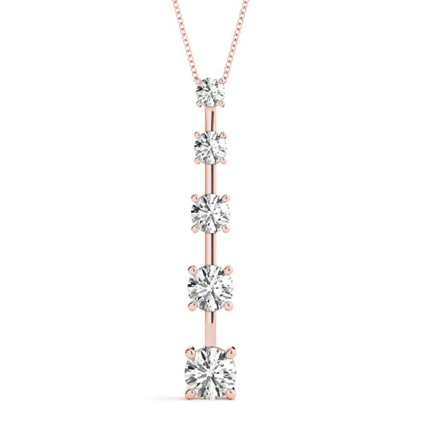 Journey Pendant (1/2 ct. tw.), Front view in rose gold