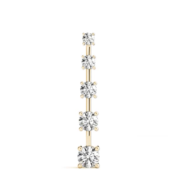 Journey Pendant (2 ct. tw.), On hand view in yellow gold