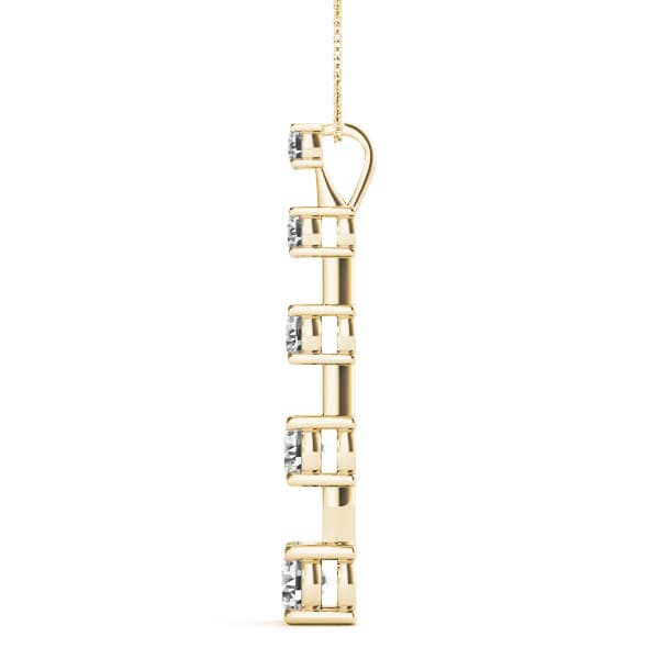 Journey Pendant (2 ct. tw.), Side view in yellow gold