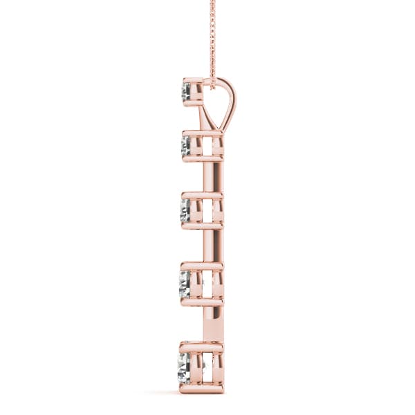 Journey Pendant (1/2 ct. tw.), Side view in rose gold