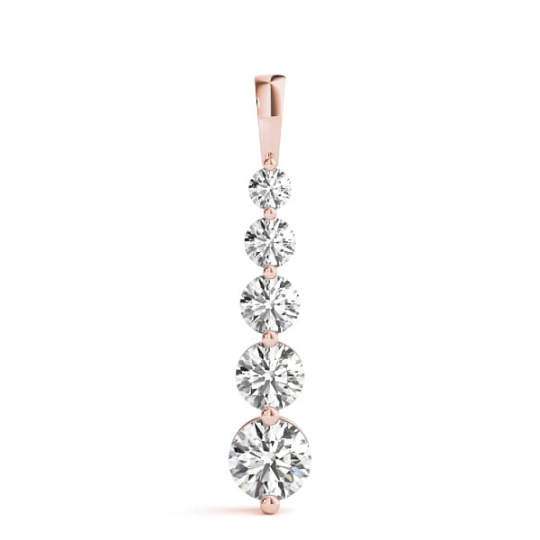5-Stone Drop Pendant (2 ct. tw.), On hand view in rose gold