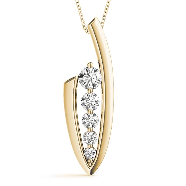 Journey Pendant (1 ct. tw.), Front view in yellow gold