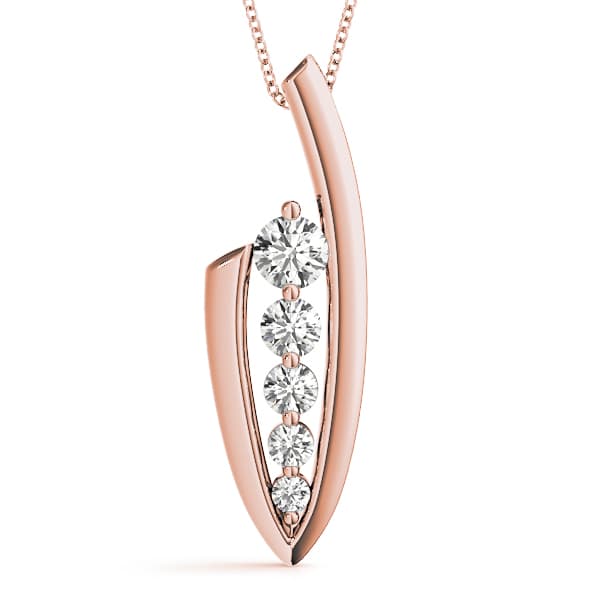 Journey Pendant (1/2 ct. tw.), Front view in rose gold