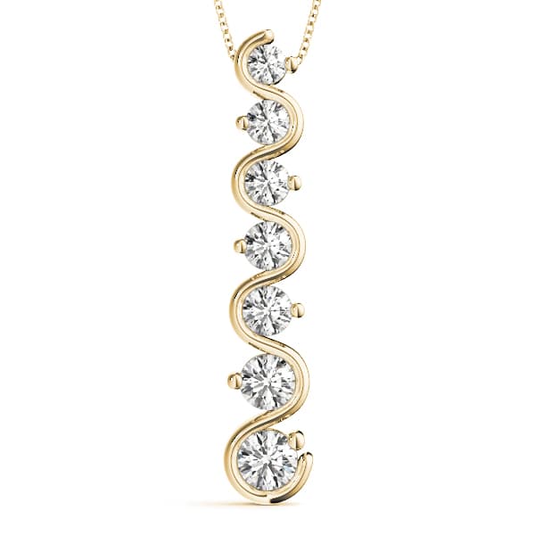 Journey Pendant (2 ct. tw.), Front view in yellow gold