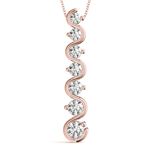 Journey Pendant (2 ct. tw.), Front view in rose gold