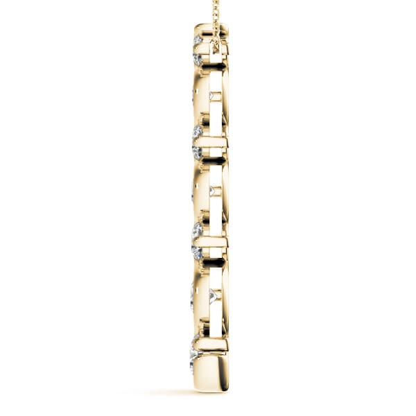 Journey Pendant (2 ct. tw.), Side view in yellow gold