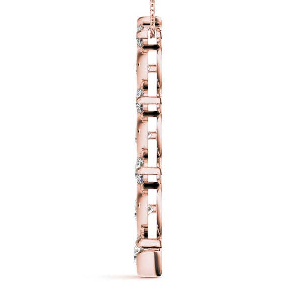Journey Pendant (2 ct. tw.), Side view in rose gold