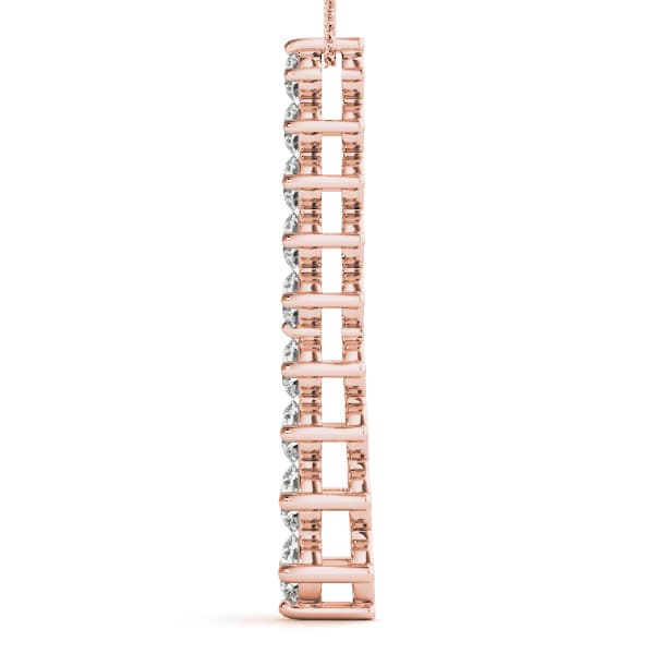 Journey Pendant (0.72 ct. tw.), Side view in rose gold