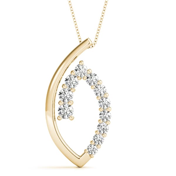 Journey Pendant (0.97 ct. tw.), Front view in yellow gold