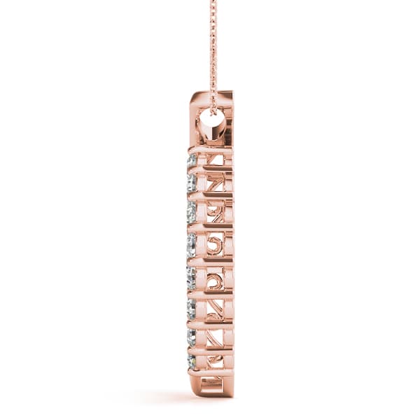 Journey Pendant (0.48 ct. tw.), Side view in rose gold