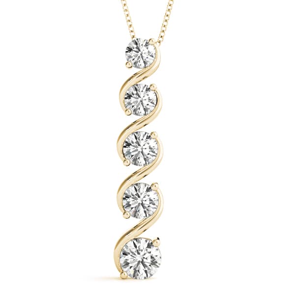 Journey Pendant (1/4 ct. tw.), Front view in yellow gold