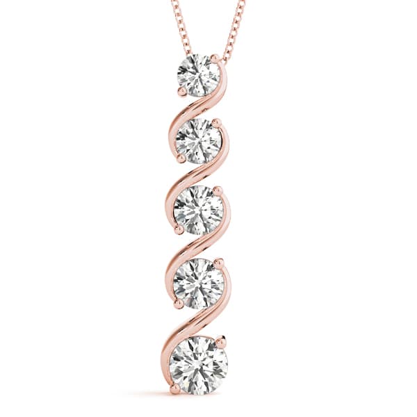 Journey Pendant (7/8 ct. tw.), Front view in rose gold
