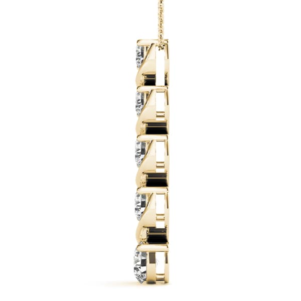 Journey Pendant (1/4 ct. tw.), Side view in yellow gold