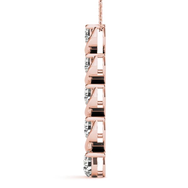 Journey Pendant (7/8 ct. tw.), Side view in rose gold