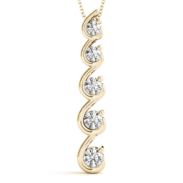 Journey Pendant (1/2 ct. tw.), Front view in yellow gold