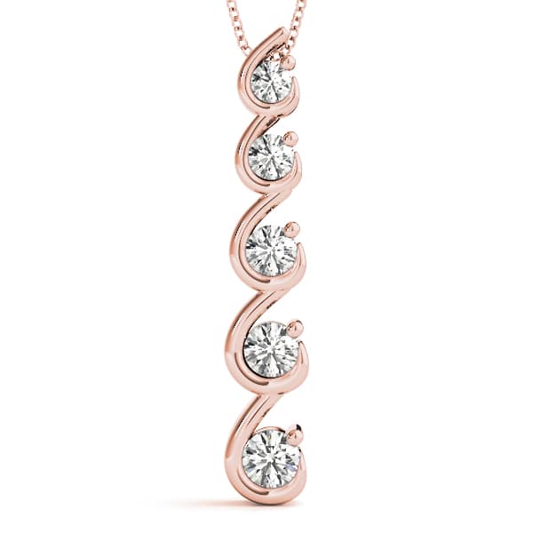 Journey Pendant (1/2 ct. tw.), Front view in rose gold