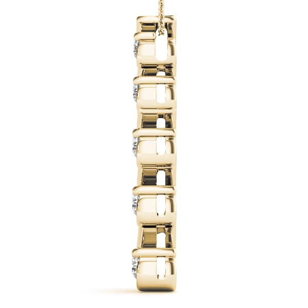 Journey Pendant (1/2 ct. tw.), Side view in yellow gold